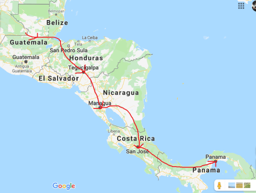 carte amerique entrale